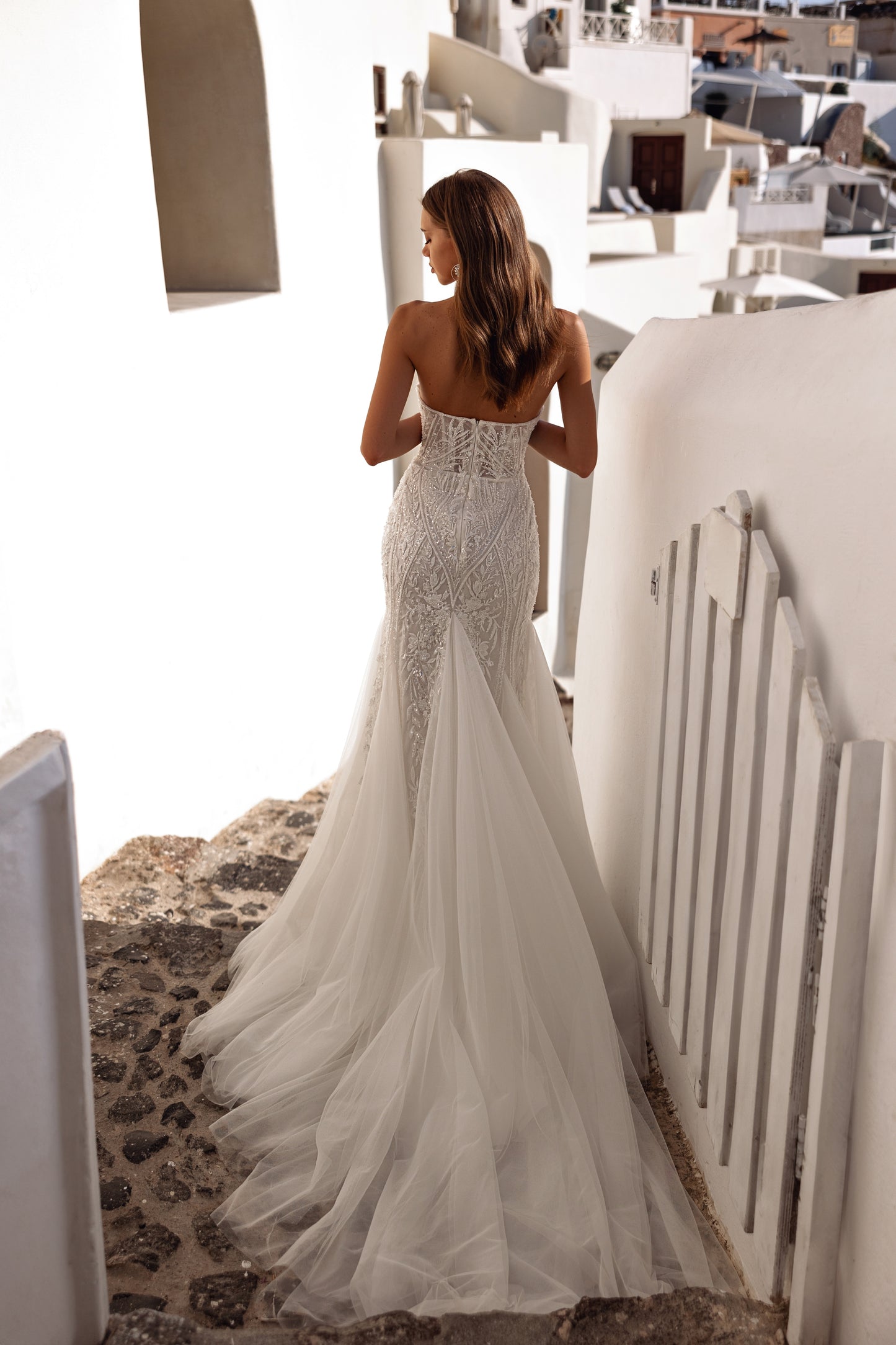 Mermaid wedding dress with sweetheart neckline and removable bolero