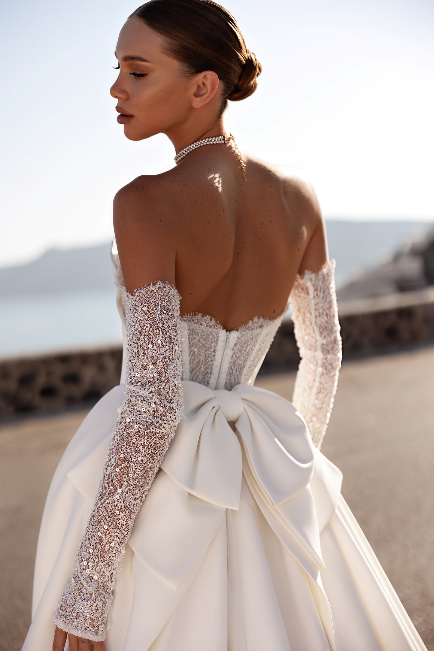 Princess wedding dress with removable sleeves