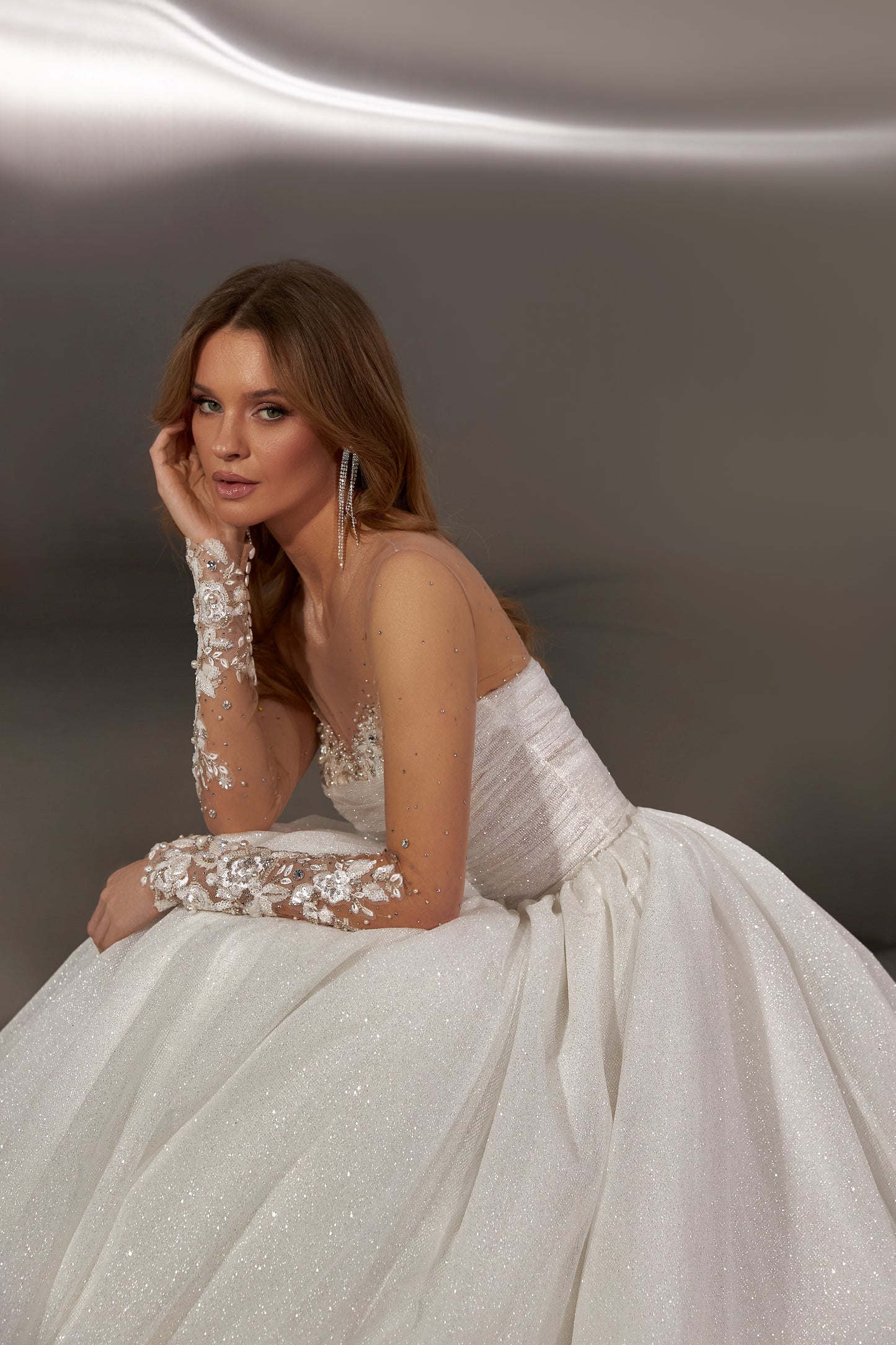 Princess ball gown wedding dress with open back