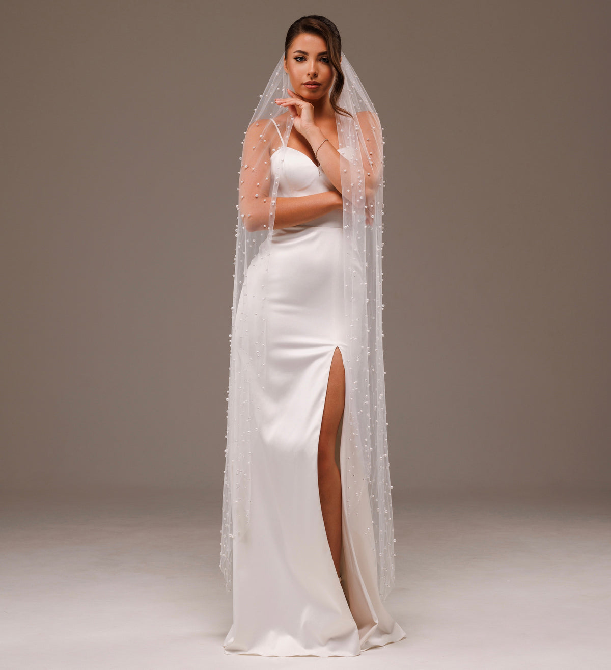 Pearl Veil with Mixed 5 mm and 6 mm Pearls - view 5