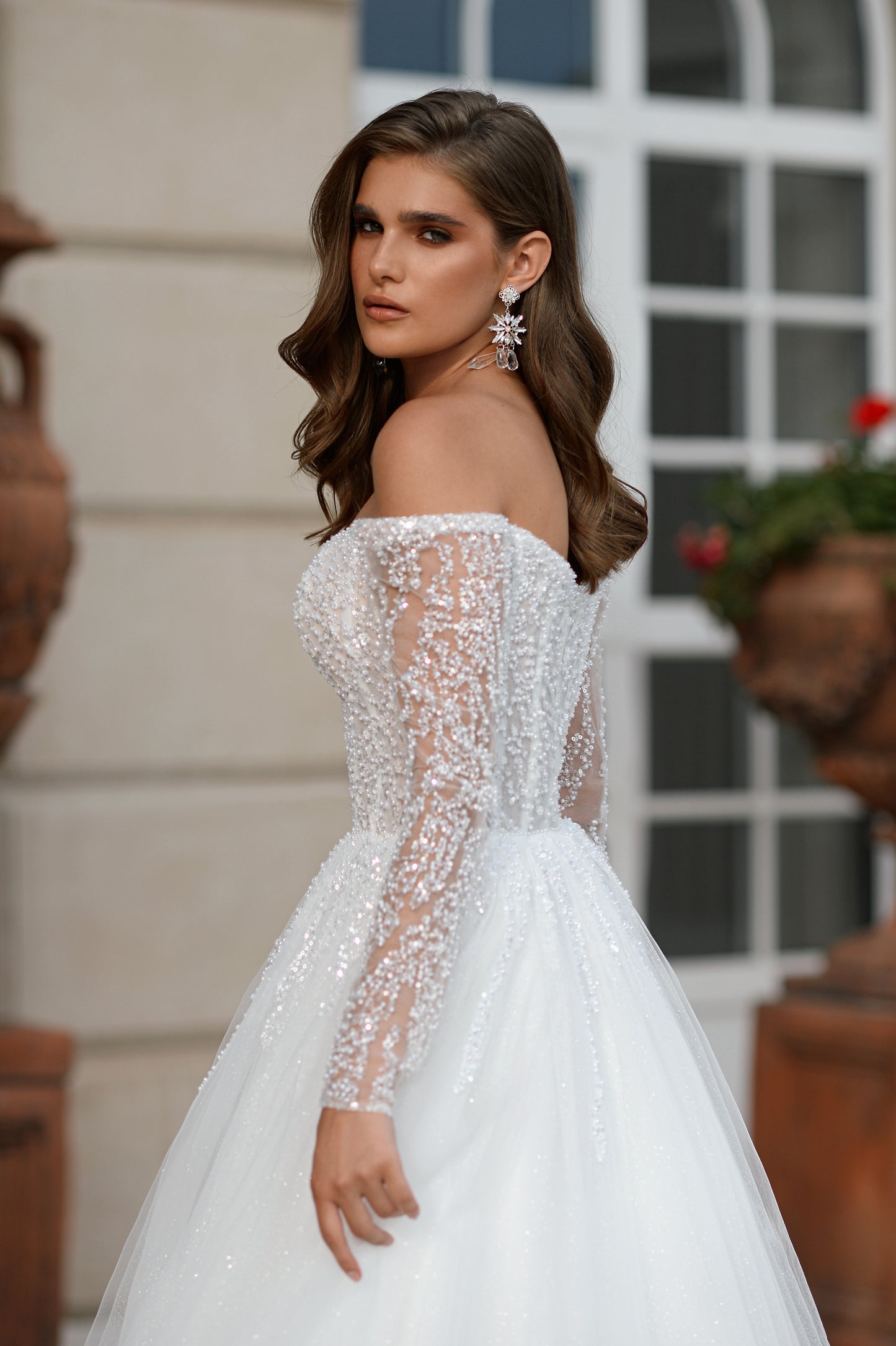 A-line wedding dress with sweetheart neckline