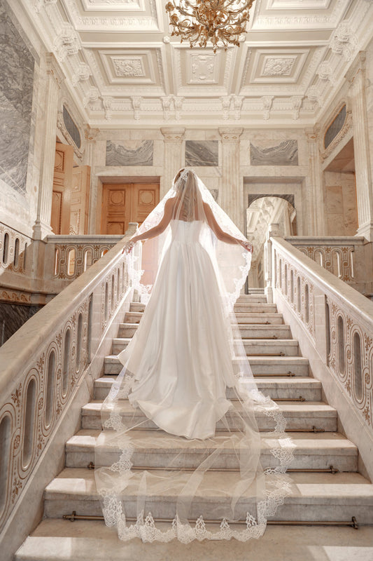 Mikado A-Line Wedding Dress with Sweetheart Corset, Bow and Pleated Skirt - photo 1