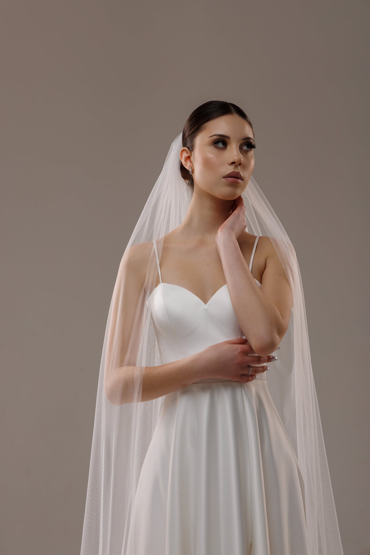 Cathedral Veil with Magnolia Lace Appliques and Sequins - view 4