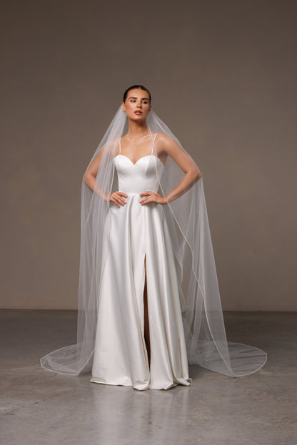One-Layer Veil with Pearl Edge - view 1
