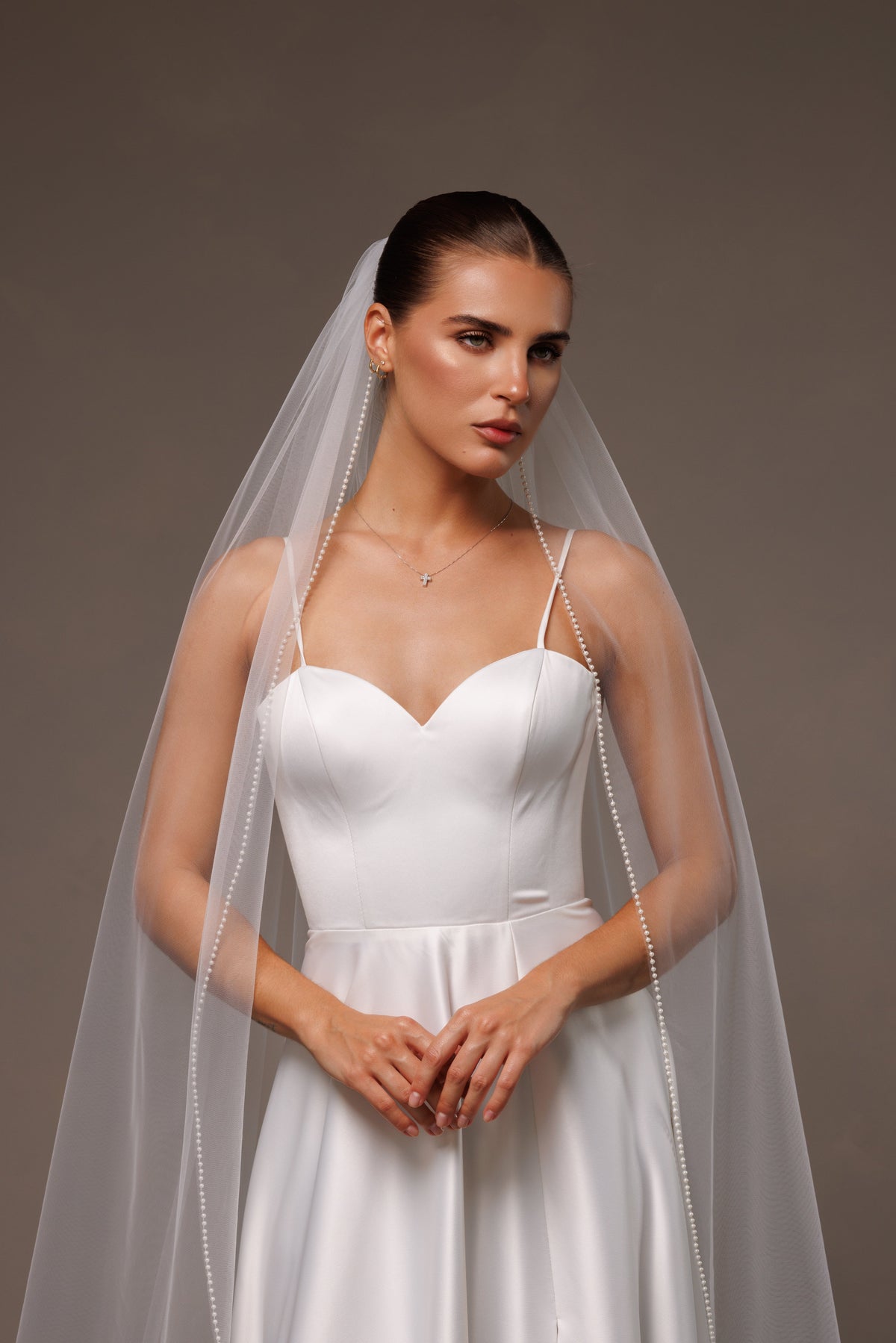 One-Layer Veil with Pearl Edge - view 5