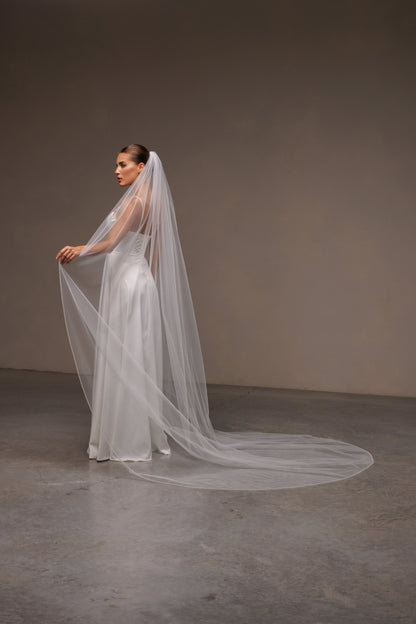 One-Layer Veil with Pearl Edge - view 3