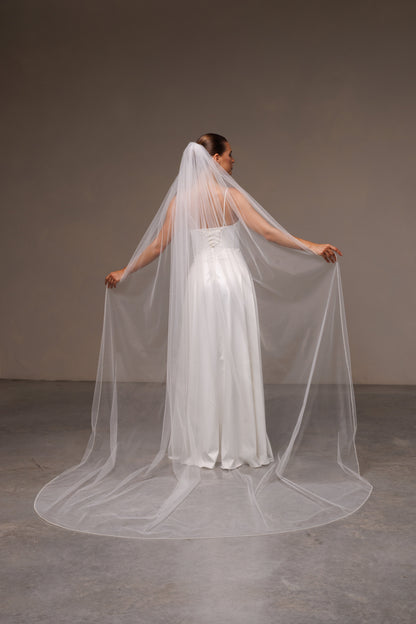 One-Layer Veil with Pearl Edge - view 4