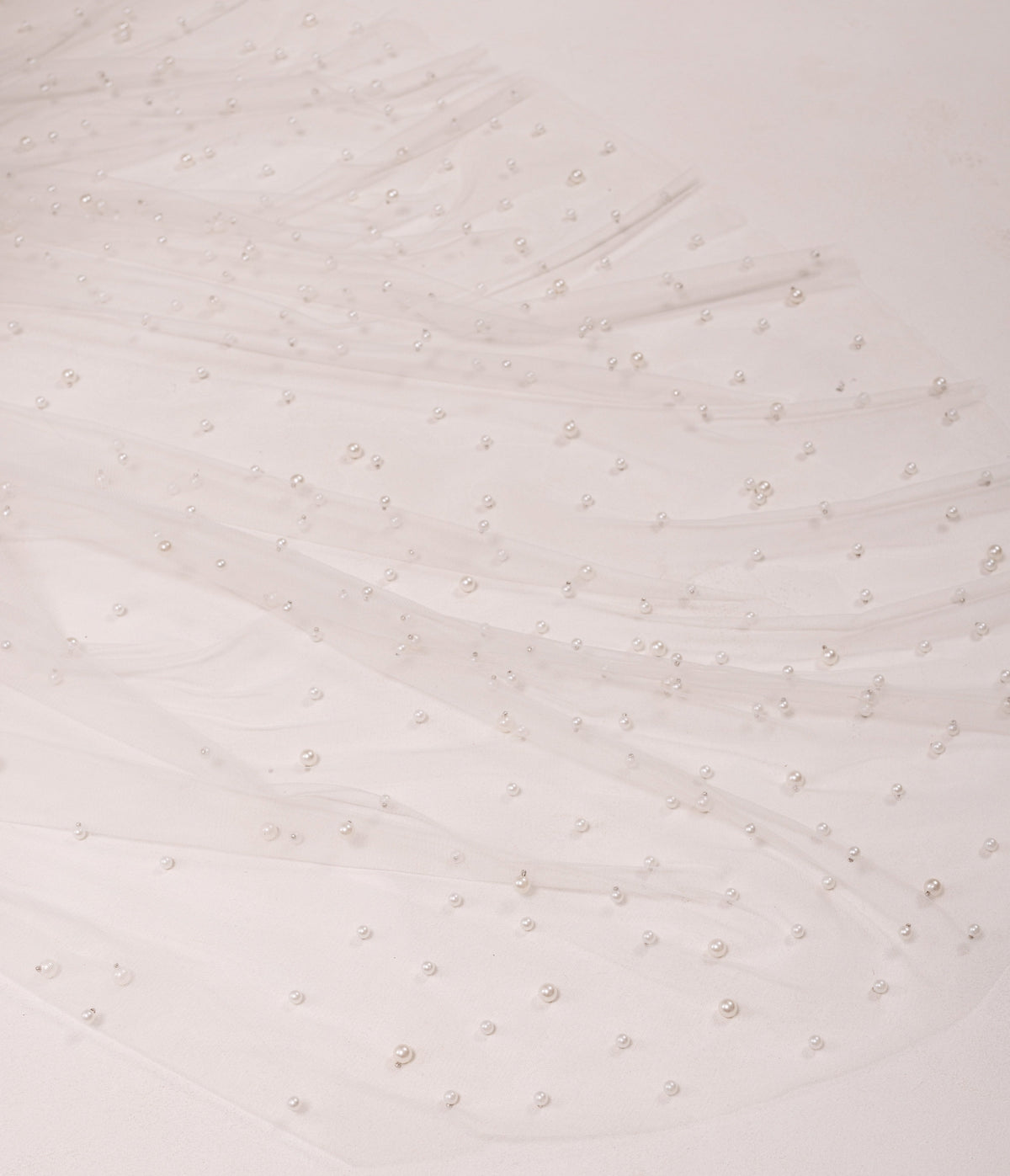 Cathedral Veil with Cascading Pearls - view 5