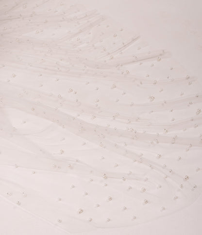 Cathedral Veil with Cascading Pearls - view 5