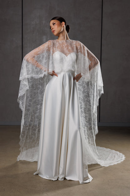 Chantilly Lace Bridal Cape - view 1