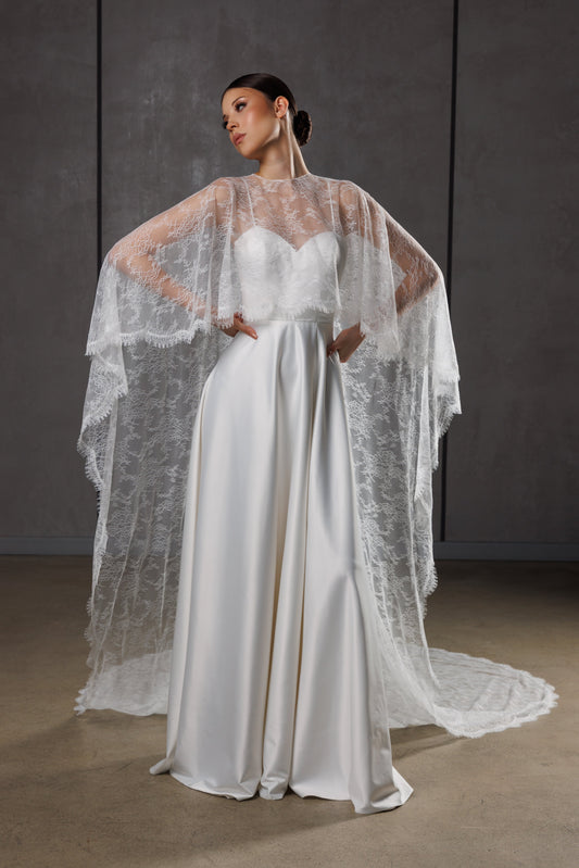 Chantilly Lace Bridal Cape - view 1