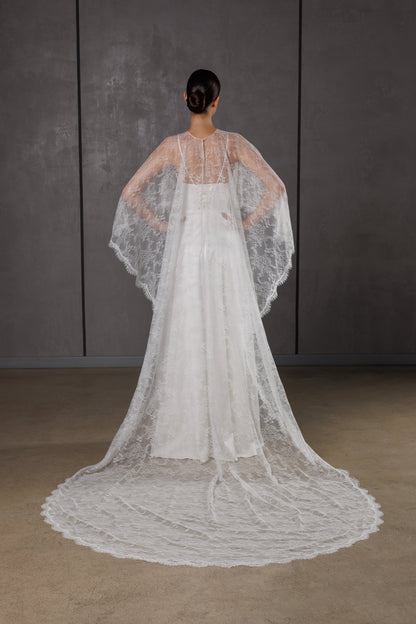 Chantilly Lace Bridal Cape - view 2