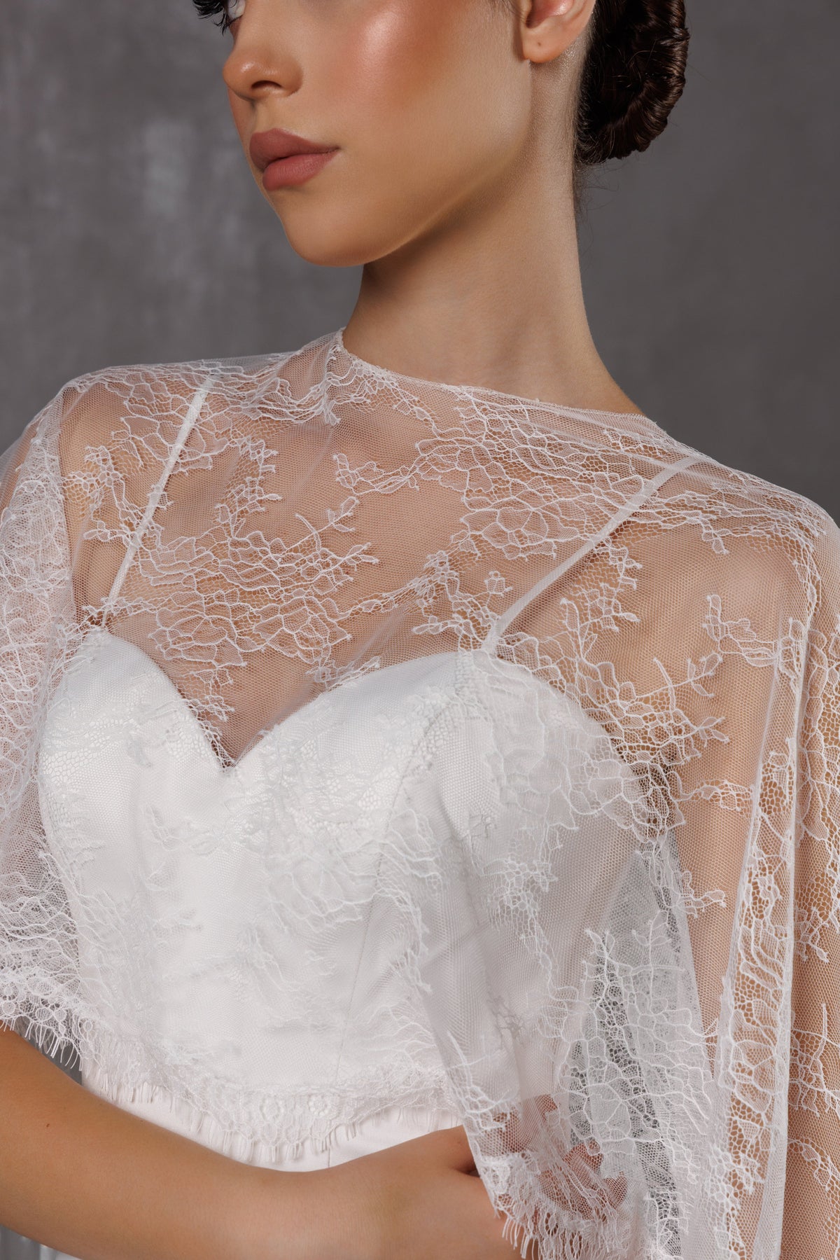 Chantilly Lace Bridal Cape - view 3