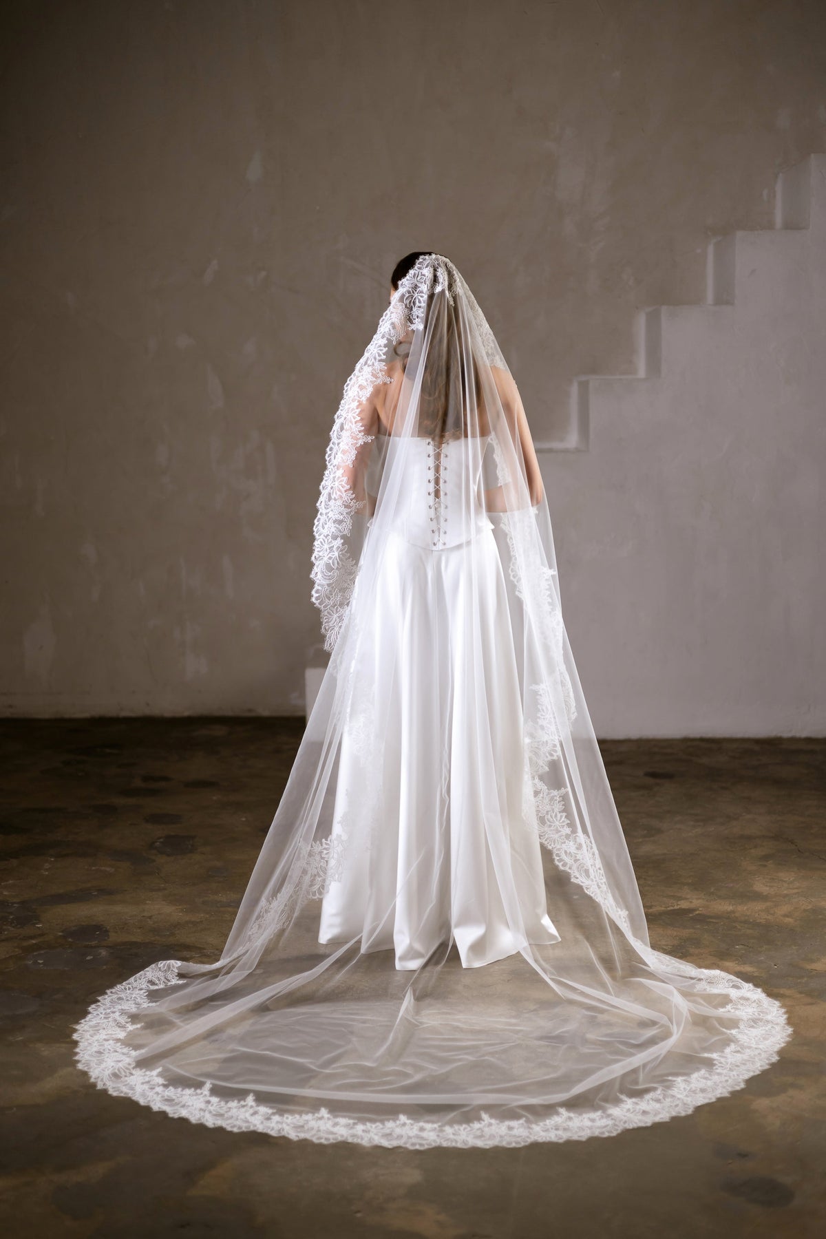 Mantilla Veil with Corded Lace Trim - view 5