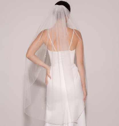 Glitter Veil with Beaded and Sequin Edge - view 1