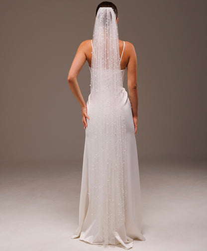 Pearl Veil with Mixed 5 mm and 6 mm Pearls - view 2