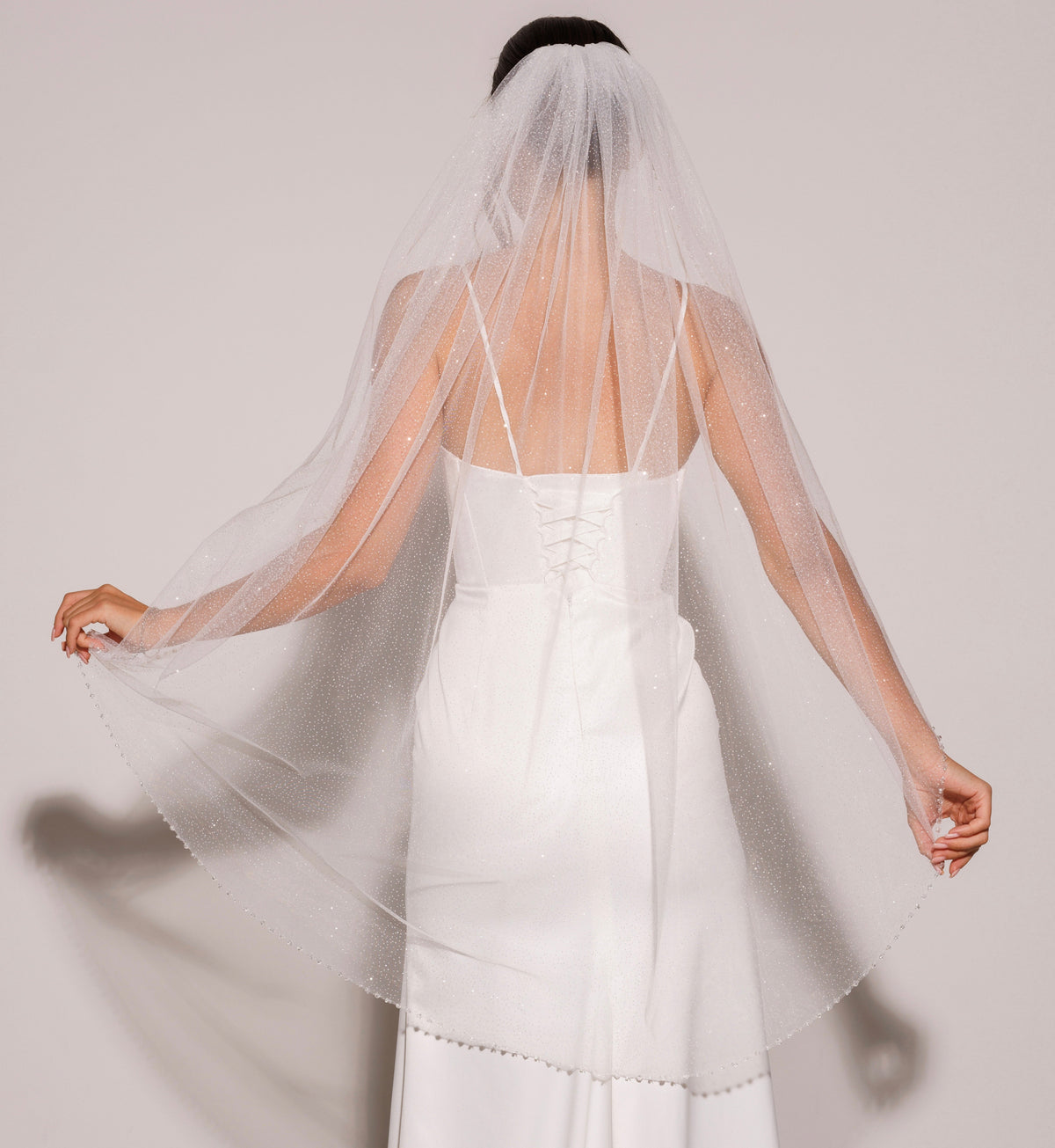 Glitter Veil with Beaded and Sequin Edge - view 5