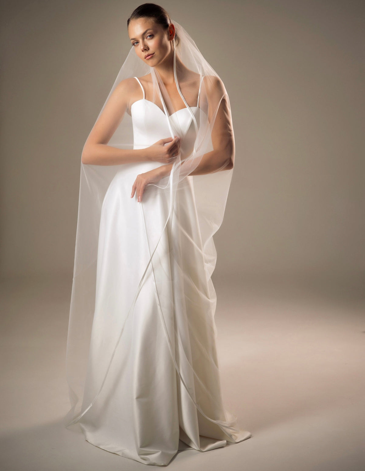 Soft Satin Ribbon Edge Veil - view 3