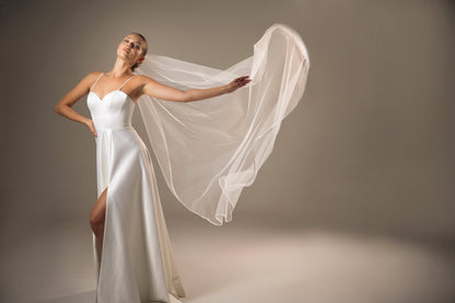 Soft Satin Ribbon Edge Veil - view 4