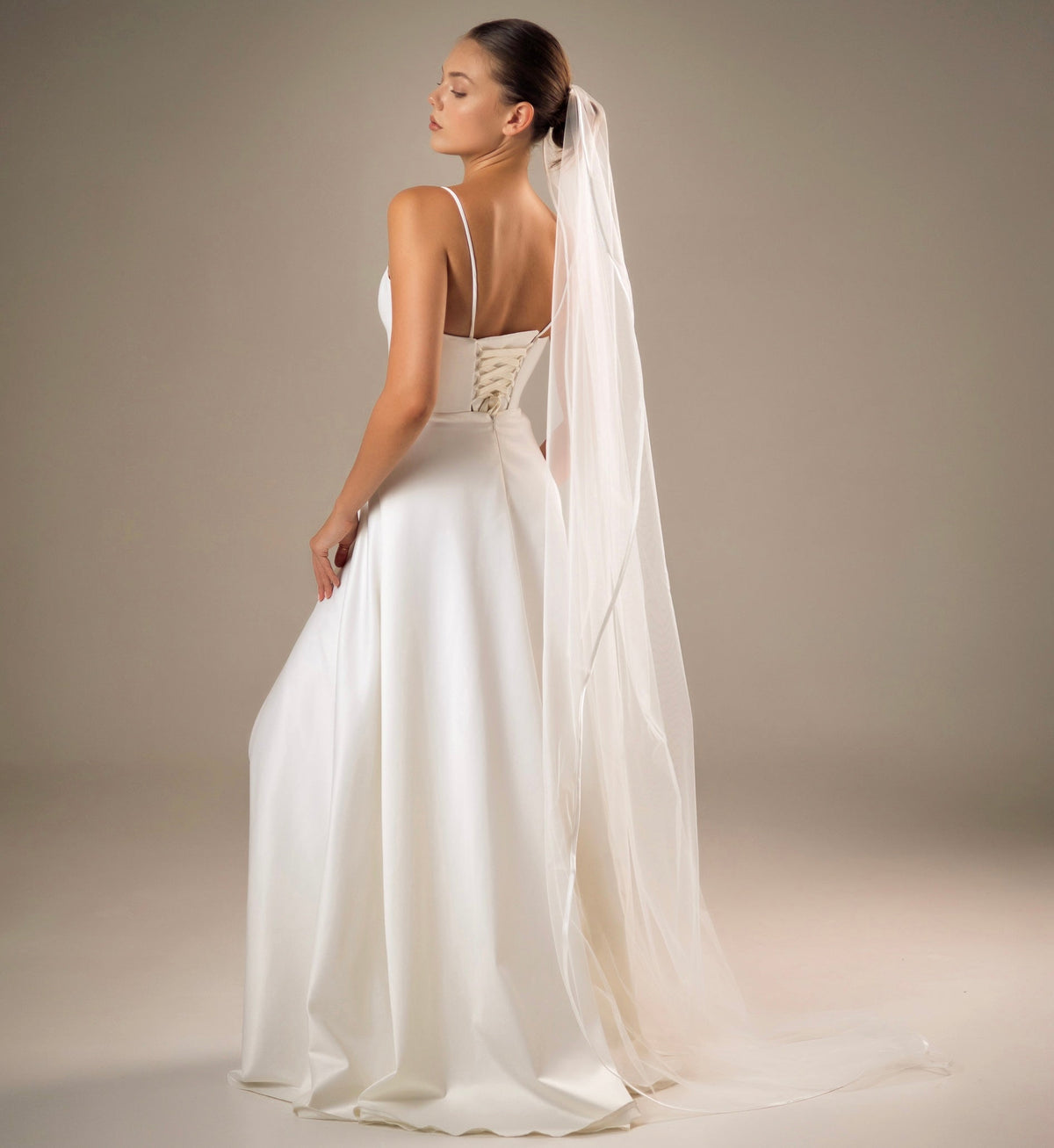 Soft Satin Ribbon Edge Veil - view 2