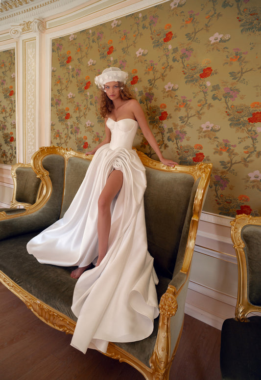 mikado-wedding-dress-draped-slit-detail