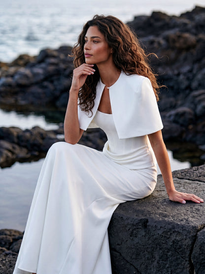 Crepe Mermaid Wedding Dress with Strapless Bodice — Illusion 2027, photograph 4