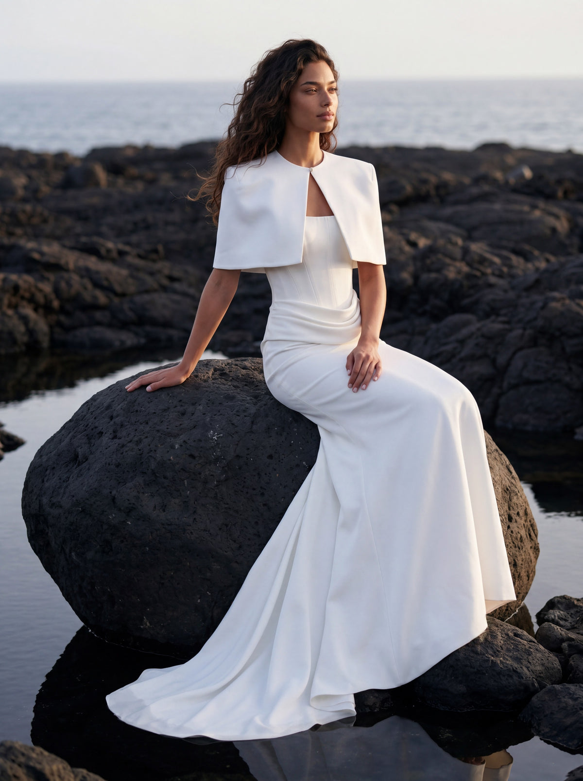 Crepe Mermaid Wedding Dress with Strapless Bodice — Illusion 2027, photograph 6