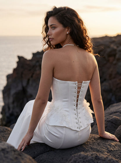 Soft Satin Mermaid Wedding Dress with Sweetheart Corset — Illusion 2027, photograph 6