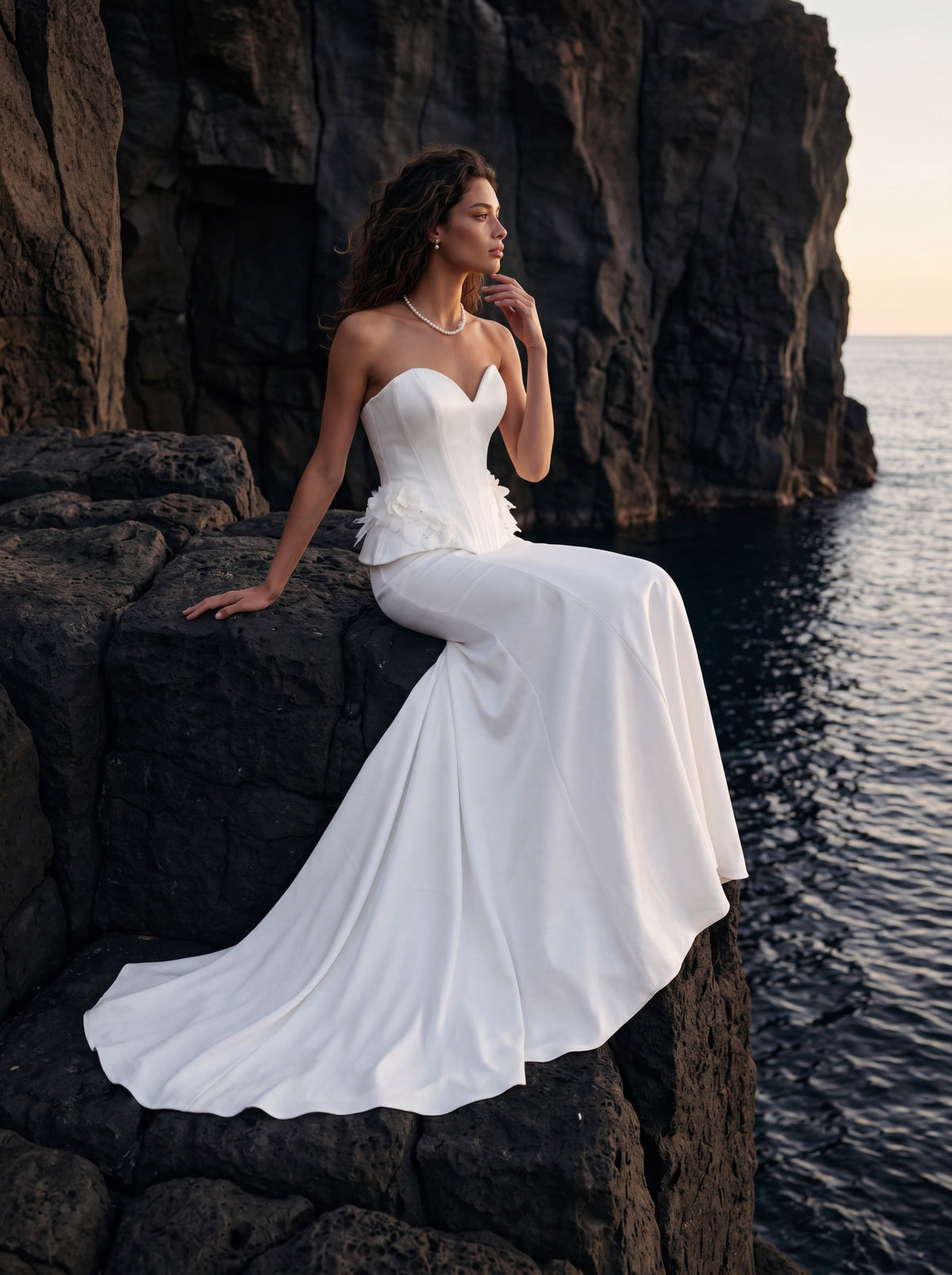 Soft Satin Mermaid Wedding Dress with Sweetheart Corset — Illusion 2027, photograph 8
