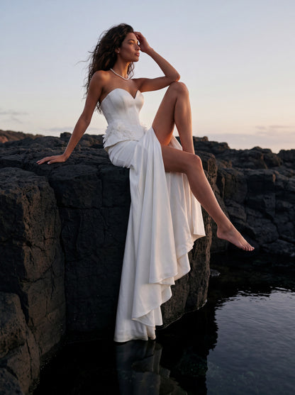 Soft Satin Mermaid Wedding Dress with Sweetheart Corset — Illusion 2027, photograph 9