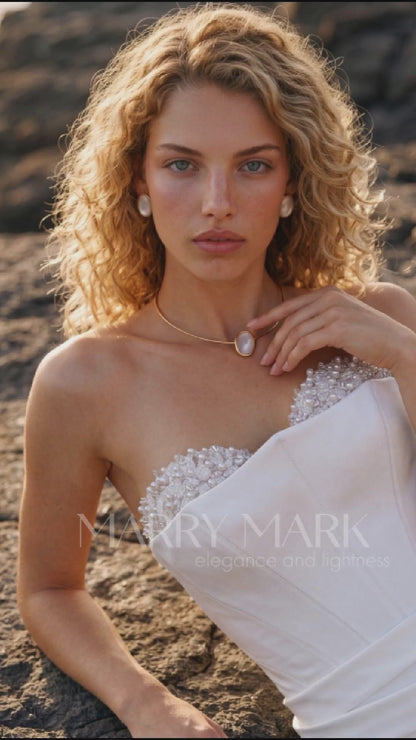 Satin Mermaid Wedding Dress with Lace-Trimmed Corset — movement and details, Illusion 2027