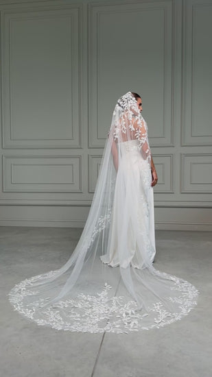 3D Flower Lace Mantilla Veil - video