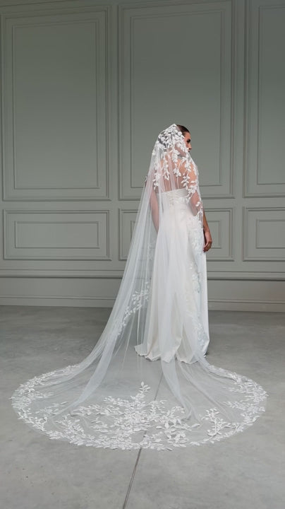 3D Flower Lace Mantilla Veil - video