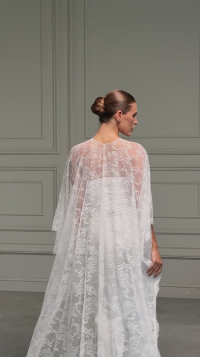 Chantilly Lace Bridal Cape - video
