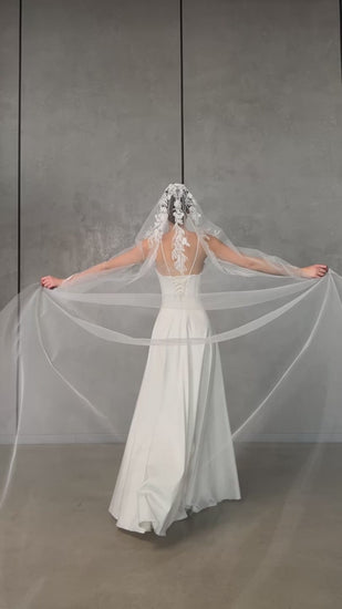 Beaded Lace Mantilla Veil - video