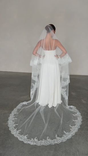 Two-Layer Veil with Chantilly Lace Trim - video