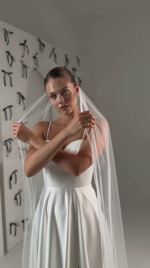 Soft Satin Ribbon Edge Veil - video