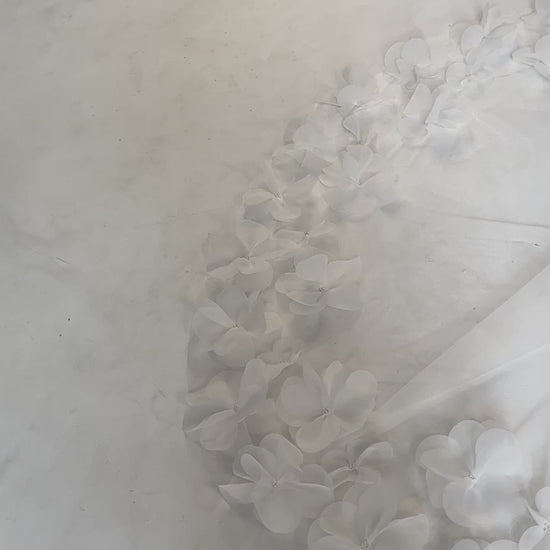 Two-Layer Veil with 3D Flower Buds and Pearls - video